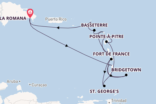 Karibik ab La Romana, Dominikanische Republik auf der Mein Schiff 2