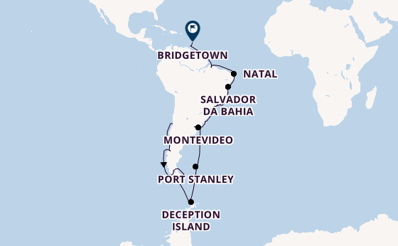 South America from Valparaíso (Santiago), Chile with the Azamara Quest