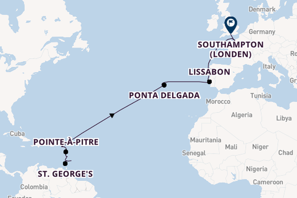 Caribbean vanaf Bridgetown, Barbados met de MSC Meraviglia