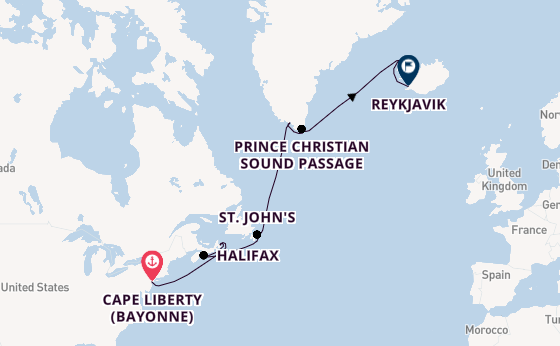 Transatlantic from Cape Liberty (Bayonne), New Jersey, USA with the Celebrity Silhouette