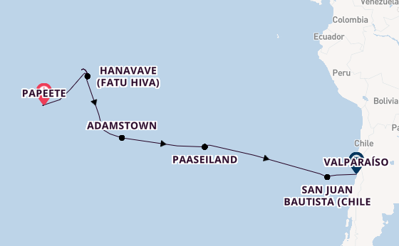 Polynesië vanaf Papeete, Frans-Polynesië met de Silver Cloud