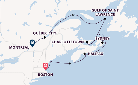 New England from Boston, Massachusetts, USA with the Volendam