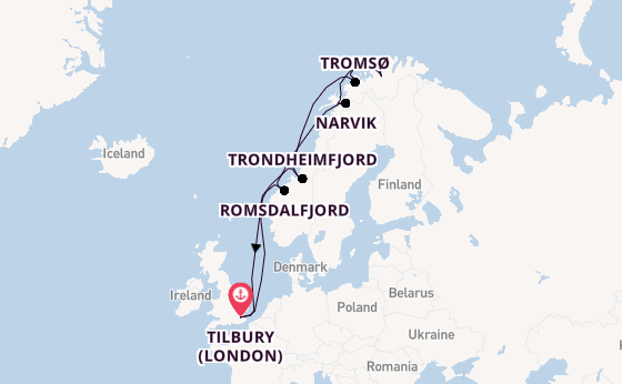 Cruising from Tilbury (London) via Alta
