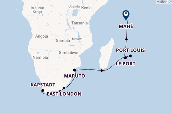 Südliches Afrika ab Kapstadt, Südafrika auf AIDAsol