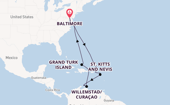 Caribbean from Baltimore, Maryland, USA with the Carnival Pride