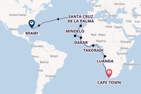 Transatlantic from Cape Town, South Africa with the Seven Seas Mariner