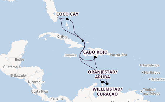 Karibik ab Fort Lauderdale (Port Everglades), USA auf der Legend of the Seas
