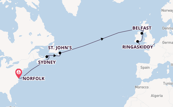 Transatlantic from Norfolk, Virginia, USA with the Carnival Sunshine