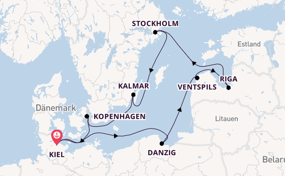 Ostsee ab Kiel, Deutschland auf der EUROPA 2