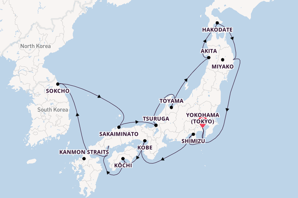 Japan from Yokohama (Tokyo), Japan with the Noordam