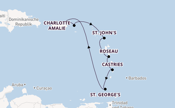 Karibik ab San Juan, Puerto Rico auf der Celebrity Constellation