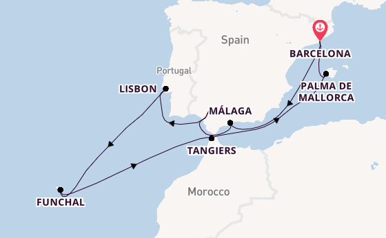 Western Mediterranean from Barcelona, Spain with the Celebrity Xcel