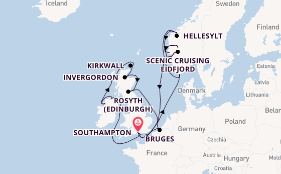 British Isles from Southampton, England with the EXPLORA IV
