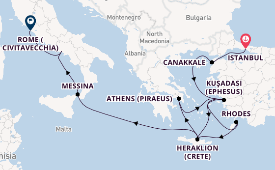Mediterranean Sea from Istanbul, Turkey with the Viking Mira