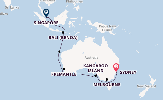 Australië vanaf Sydney, Australië met de Norwegian Spirit