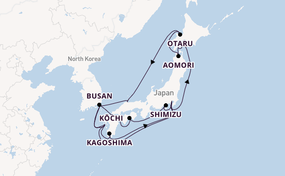 Japan from Tokyo, Japan with the Diamond Princess