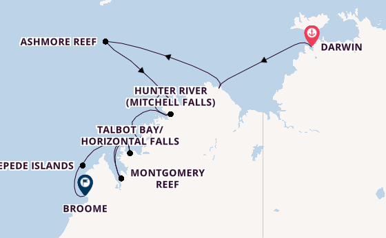 Australia from Darwin, Australia with the Seabourn Pursuit