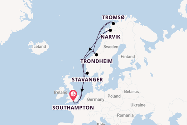 Norway from Southampton, England with the Queen Victoria
