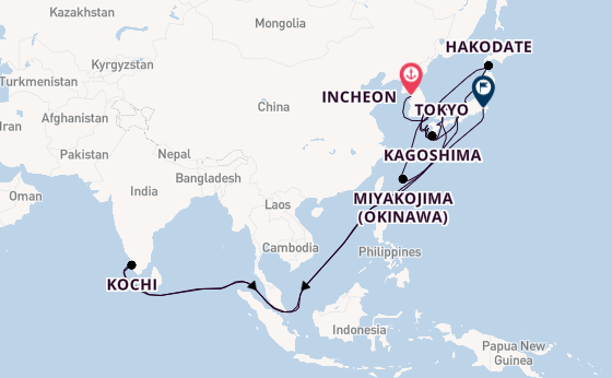 Japan from Incheon, South Korea with the Silver Whisper
