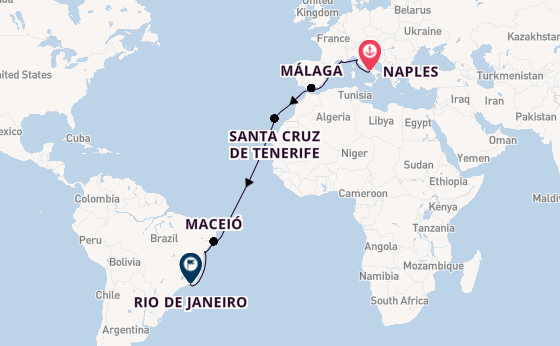 Transatlantic from Naples, Italy with the MSC Virtuosa
