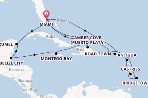 Queen Elizabeth - Miami & das Inselparadies Karibik
