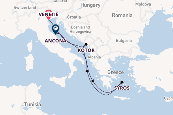 Middellandse Zee vanaf Venetië, Italië met de MSC Lirica