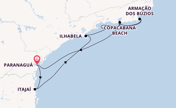 Brazil from Paranaguá, Brazil with the MSC Musica