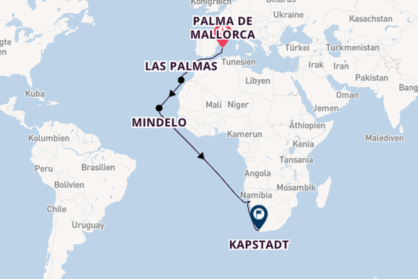 Südliches Afrika ab Palma de Mallorca, Spanien auf der Mein Schiff 5
