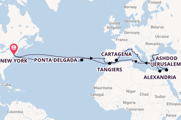 Transatlantic from New York, USA with the Volendam