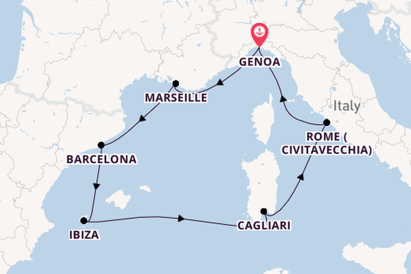 Western Mediterranean from Genoa, Italy with the MSC Orchestra 