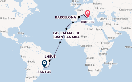 Transatlantic from Naples, Italy with the MSC Divina