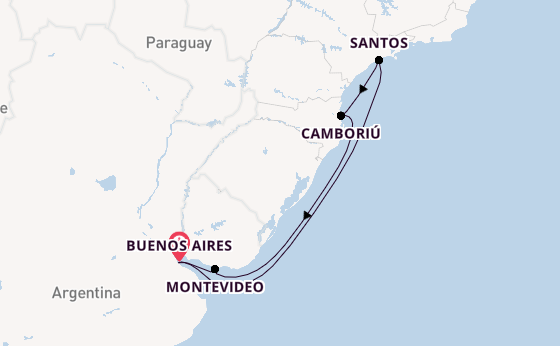 Zuid-Amerika vanaf Buenos Aires, Argentinië met de MSC Seaview
