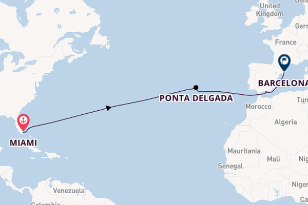 Transatlantic from Miami, Florida with the Norwegian Jewel