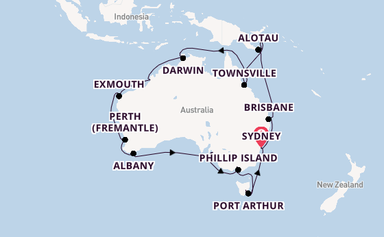 Australia from Sydney, Australia with the Noordam