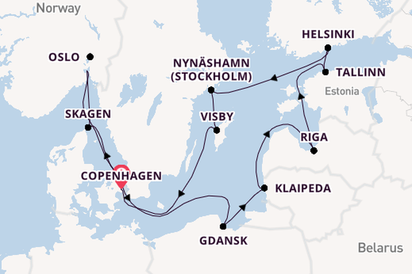 Norway from Copenhagen, Denmark with the Sapphire Princess