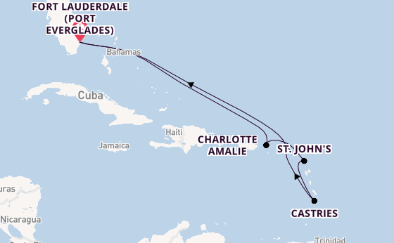Caribbean from Fort Lauderdale (Port Everglades), Florida, USA with the Celebrity Eclipse