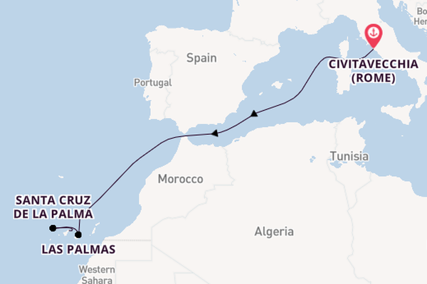 Canarische Eilanden vanaf Civitavecchia (Rome), Italië met de MSC Fantasia