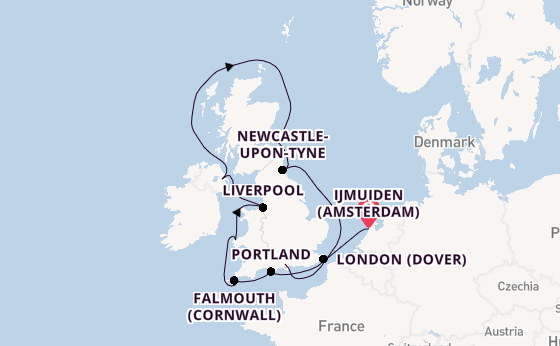 British Isles from Ijmuiden (Amsterdam), Netherlands with the Silver Spirit