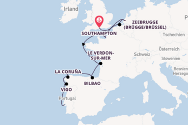 10-tägige Kreuzfahrt bis Lissabon