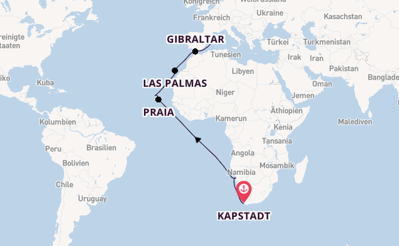 Südliches Afrika ab Kapstadt, Südafrika auf der Mein Schiff 6