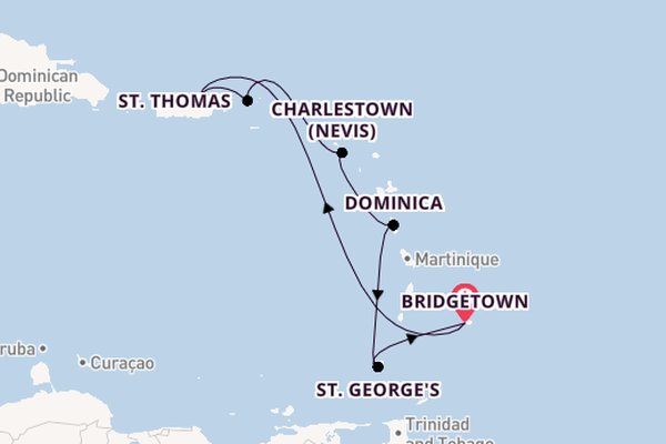 Caribbean from Bridgetown, Barbados with the Crown Princess