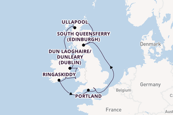 British Isles from Southampton, England with the Marina