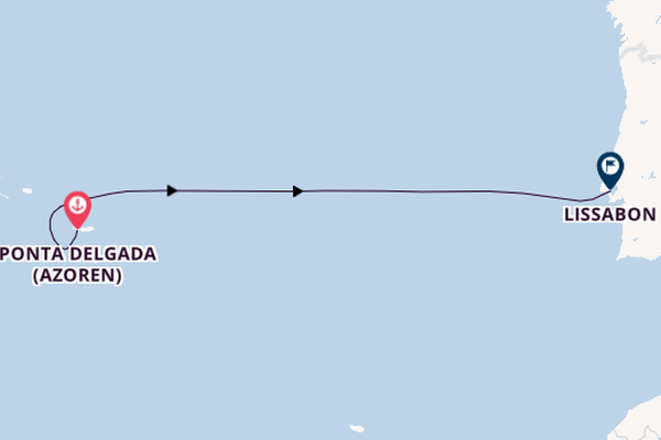 Portugal ab Ponta Delgada (Azoren), Portugal auf der SEA CLOUD SPIRIT