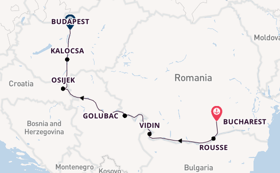 Danube River, Europe from Bucharest, Romania with the Viking Eldir
