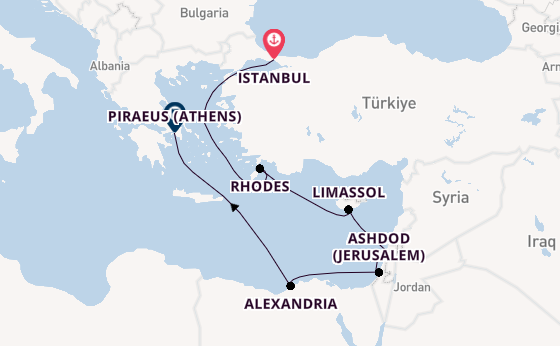 Eastern Mediterranean from Istanbul, Turkey with the Seven Seas Mariner