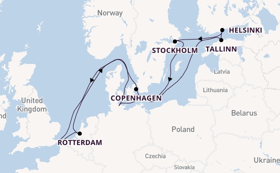 British Isles from London (Dover), England, United Kingdom with the Nieuw Statendam