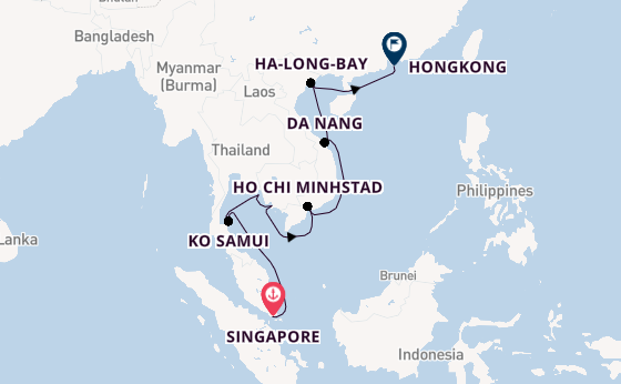 Zuidoost-Azië vanaf Singapore, Singapore met de Seabourn Encore