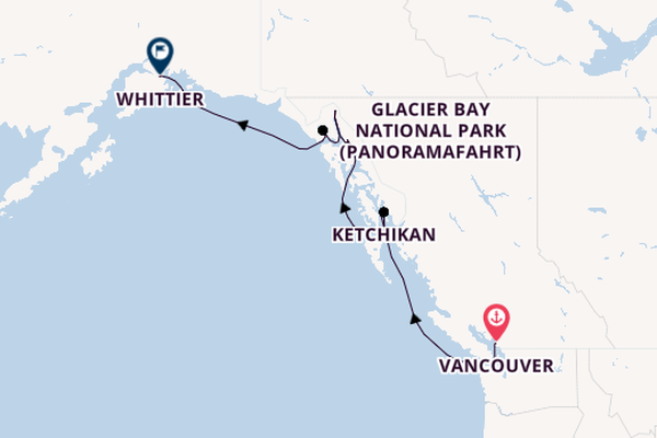 Alaska ab Vancouver, Kanada auf der Norwegian Jade