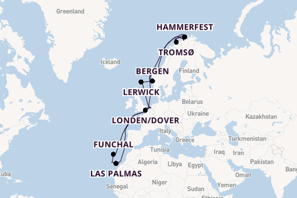Noorwegen vanaf Rotterdam, Nederland met de Nieuw Statendam