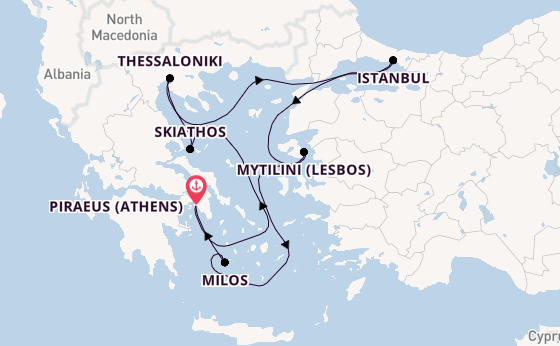 Eastern Mediterranean from Piraeus (Athens), Greece with the EXPLORA I